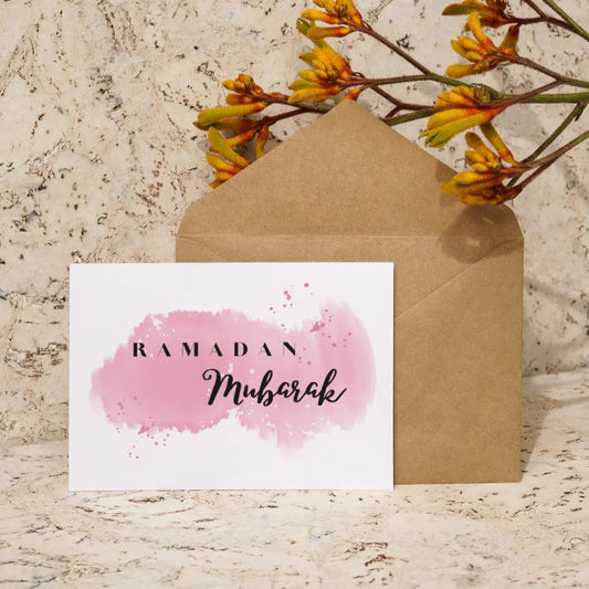 Pink backsplash watercolor greeting card