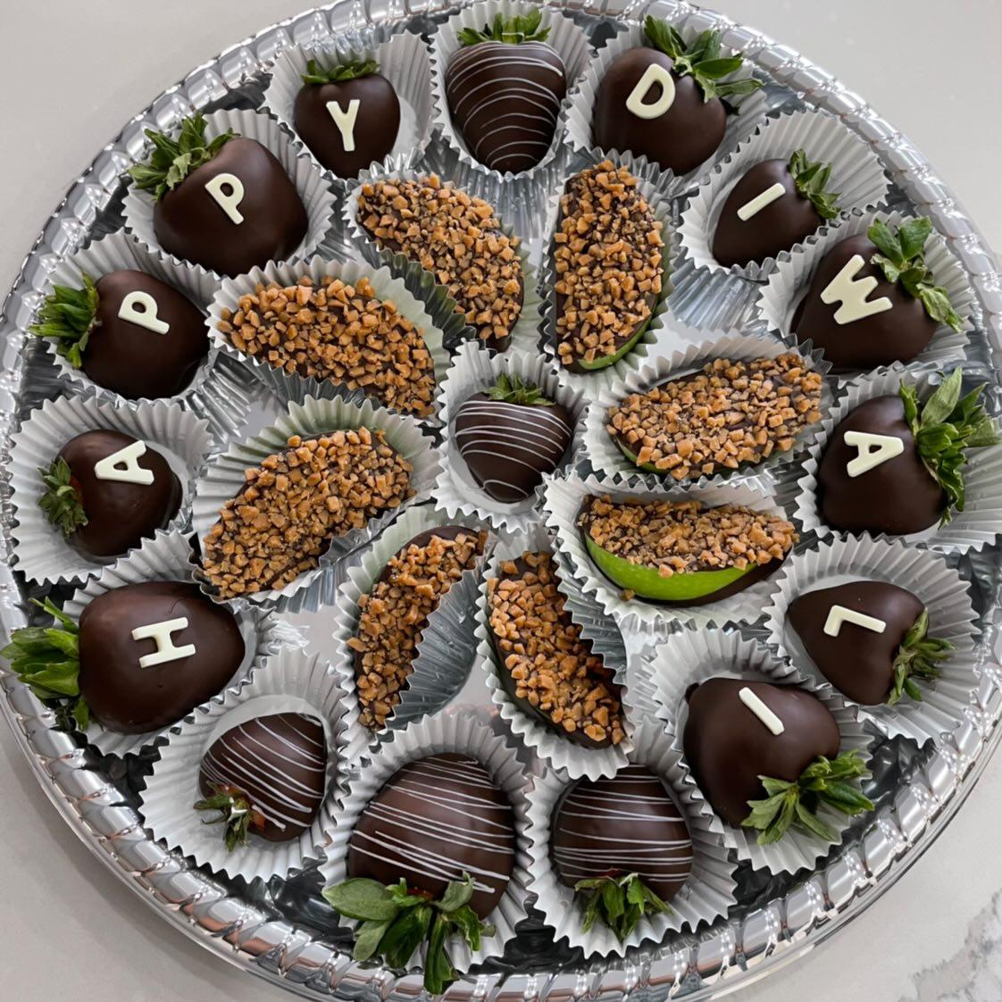 Happy Diwali Platter - Chocolate Dipped Fruit