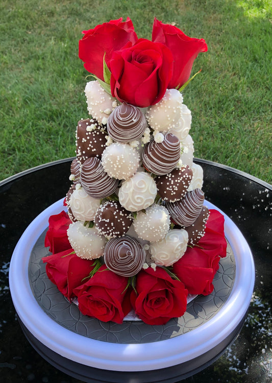 Red Rose & Berry Tower